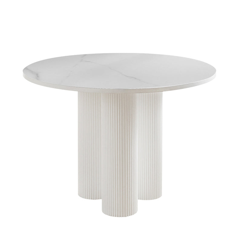 Contemporary Sintered Stone Dining Table Round Dinner Room Table with Pedestal Base