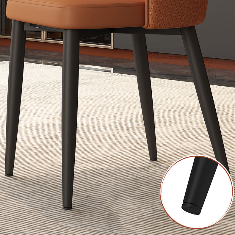 Contemporary Modern Metal Indoor-Outdoor Side Chair Solid Back Chair