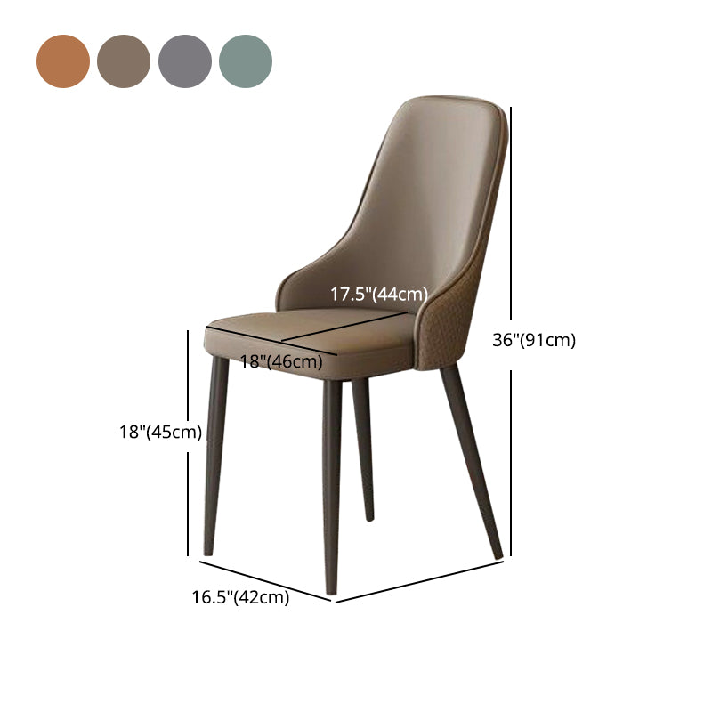 Contemporary Modern Metal Indoor-Outdoor Side Chair Solid Back Chair
