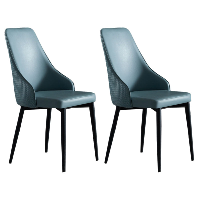 Contemporary Dining Chairs Kitchen Armless Chairs with Metal Legs