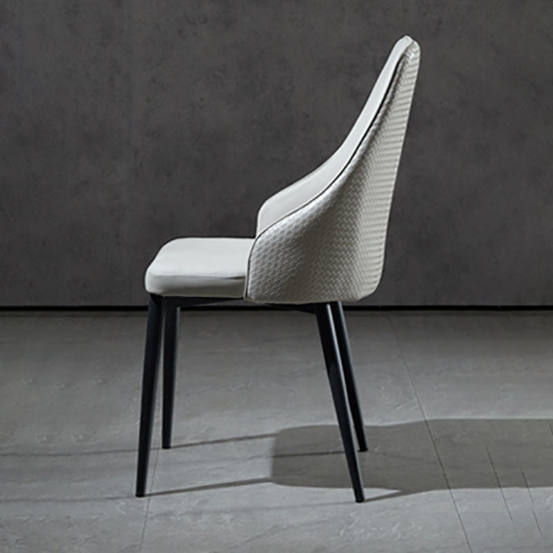 Contemporary Dining Chairs Kitchen Armless Chairs with Metal Legs
