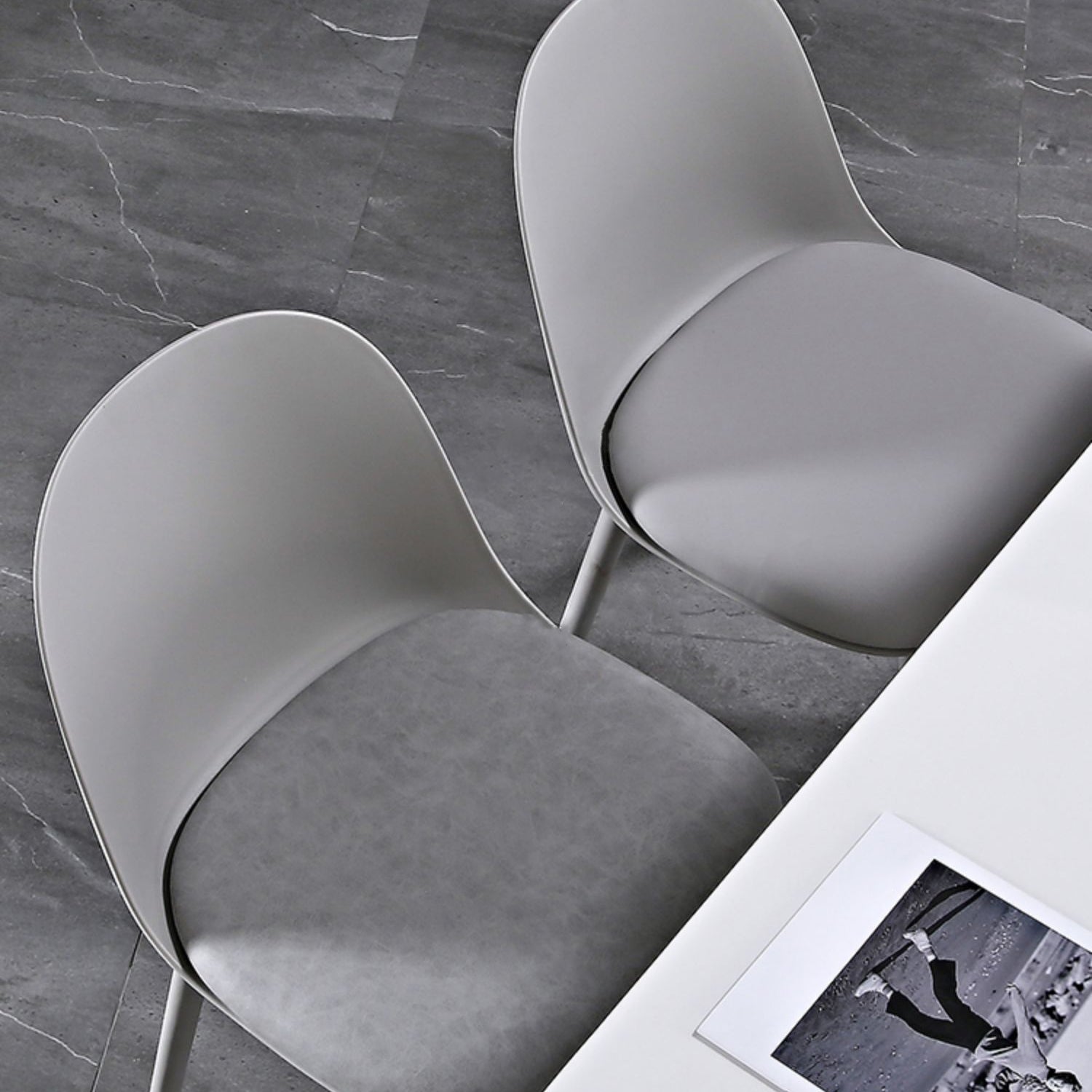 Scandinavian Plastic Kitchen Dining Room Chair Solid Back Side Chair