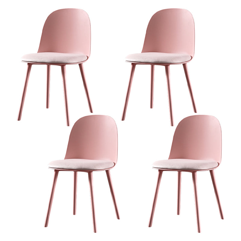 Scandinavian Plastic Kitchen Dining Room Chair Solid Back Side Chair