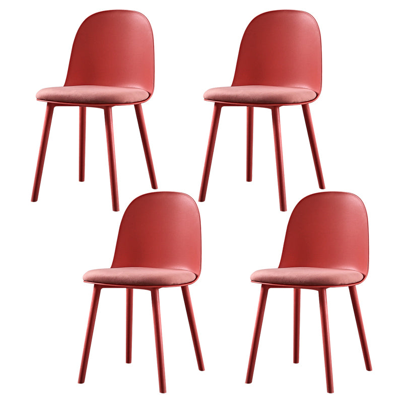 Scandinavian Plastic Kitchen Dining Room Chair Solid Back Side Chair