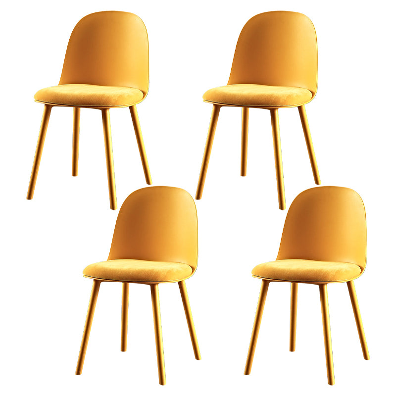 Scandinavian Plastic Kitchen Dining Room Chair Solid Back Side Chair