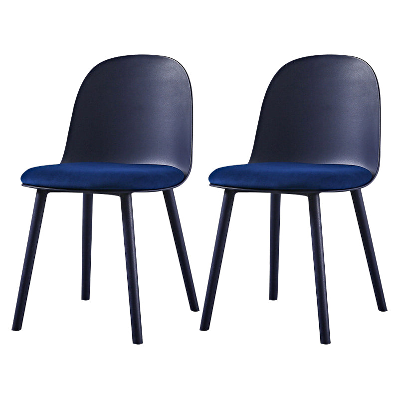 Scandinavian Plastic Kitchen Dining Room Chair Solid Back Side Chair