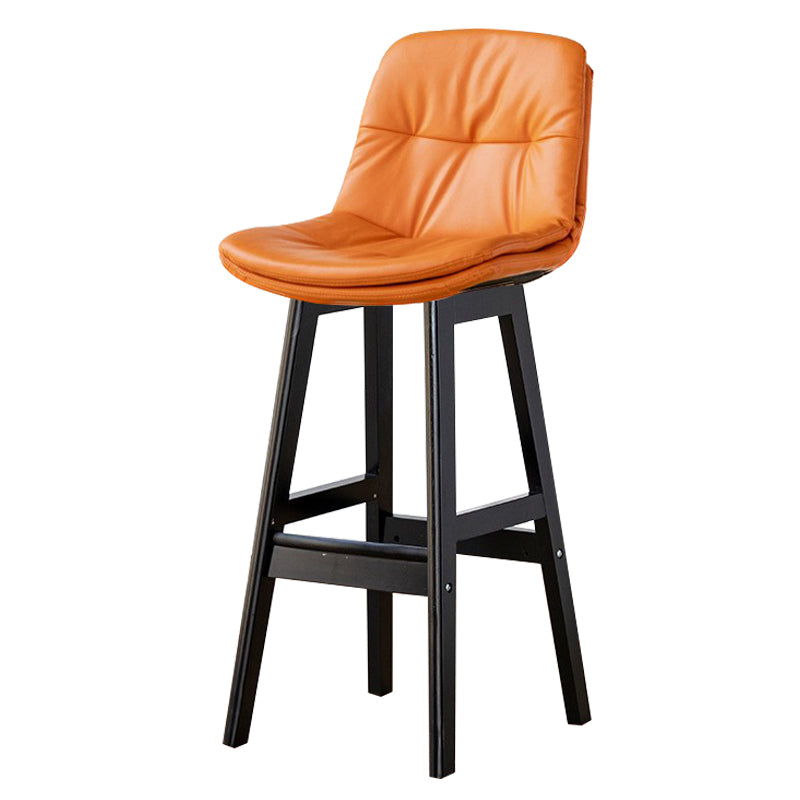 Modern Wood Kitchen Dining Room Armless Stool Low Back Bar Stool