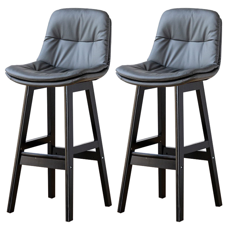 Modern Wood Kitchen Dining Room Armless Stool Low Back Bar Stool