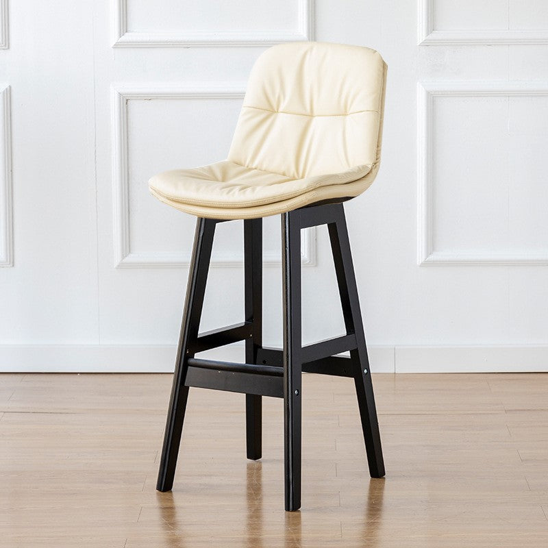 Modern Wood Kitchen Dining Room Armless Stool Low Back Bar Stool