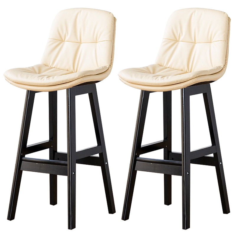 Modern Wood Kitchen Dining Room Armless Stool Low Back Bar Stool