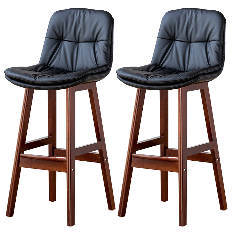 Modern Wood Kitchen Dining Room Armless Stool Low Back Bar Stool