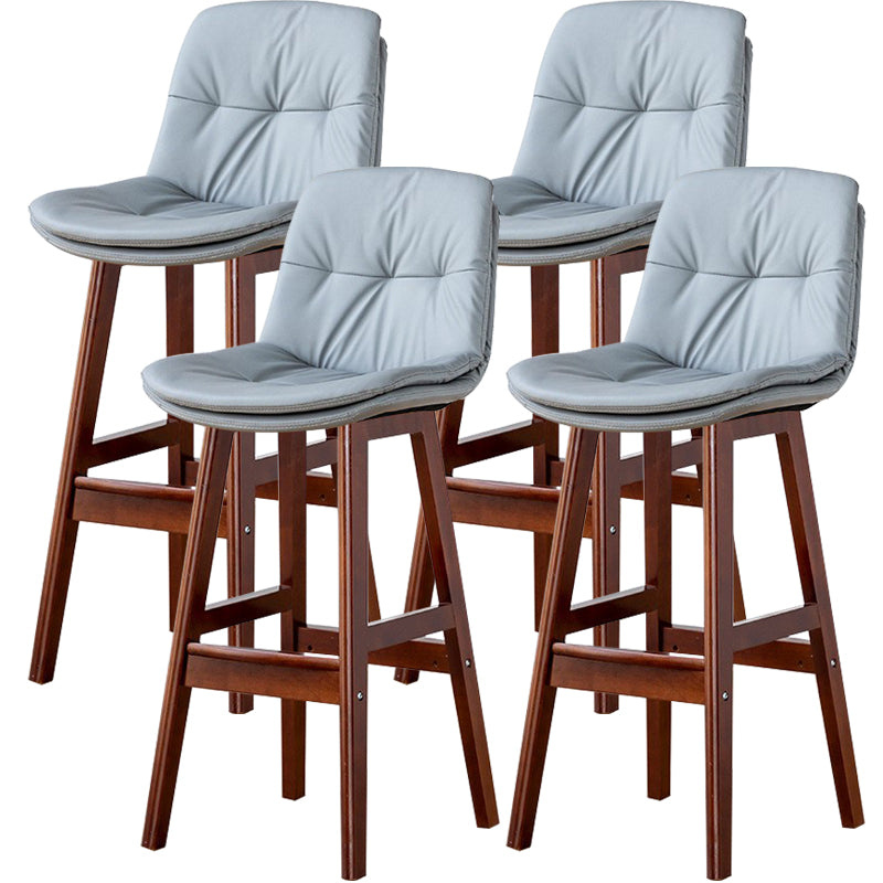 Modern Wood Kitchen Dining Room Armless Stool Low Back Bar Stool