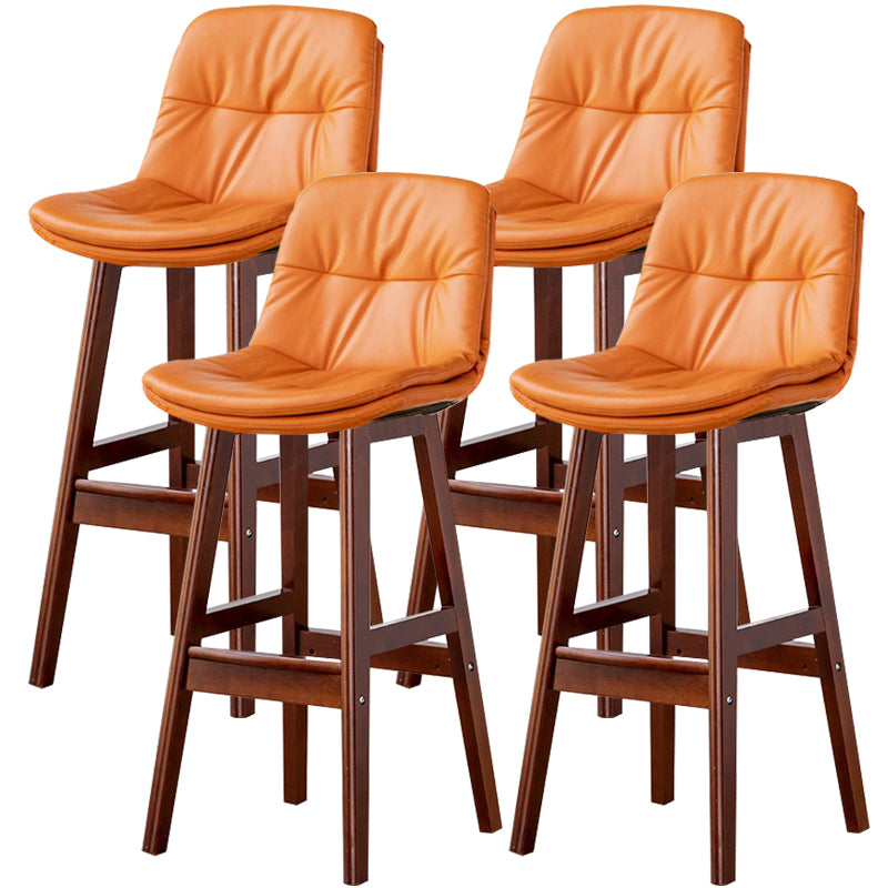 Modern Wood Kitchen Dining Room Armless Stool Low Back Bar Stool