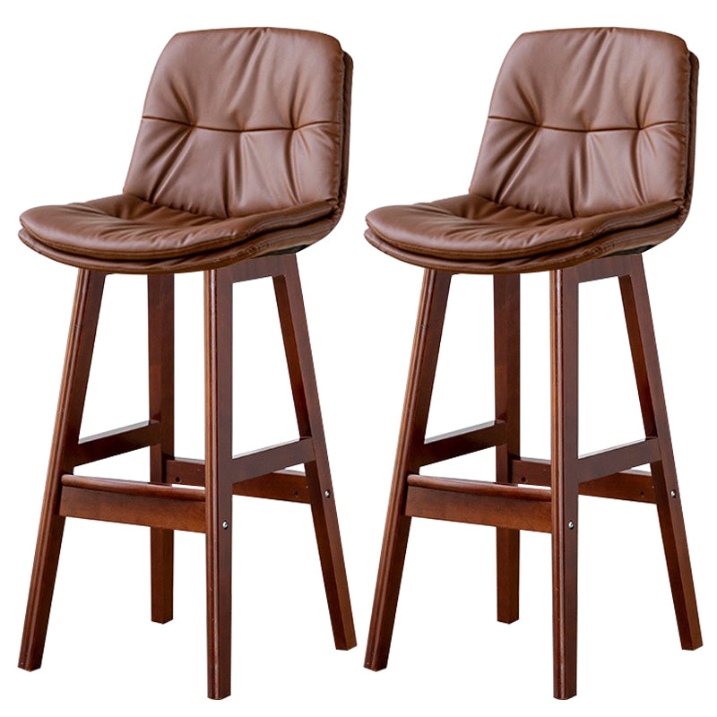 Modern Wood Kitchen Dining Room Armless Stool Low Back Bar Stool