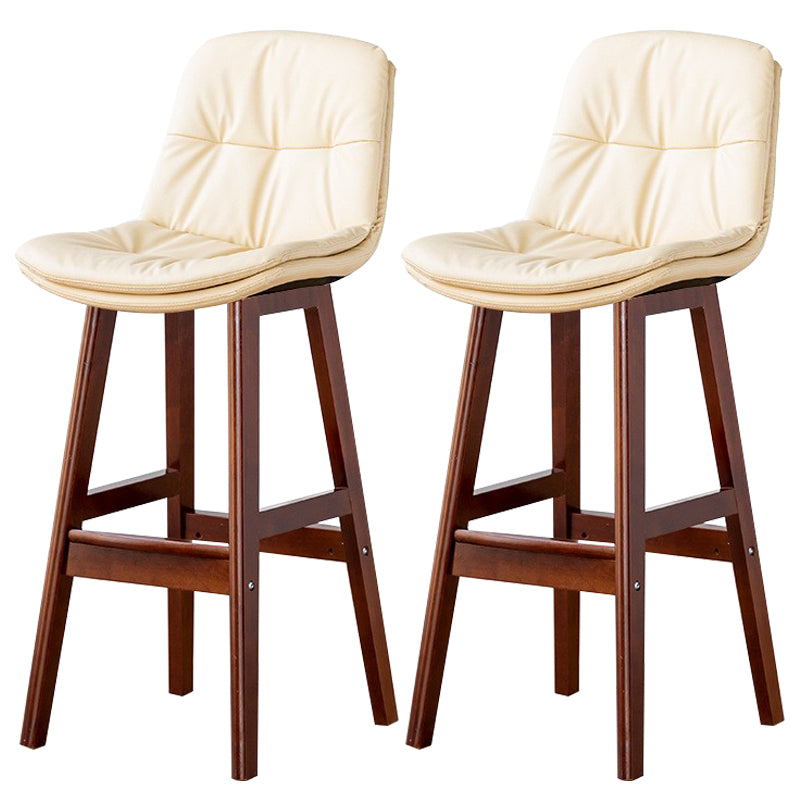 Modern Wood Kitchen Dining Room Armless Stool Low Back Bar Stool