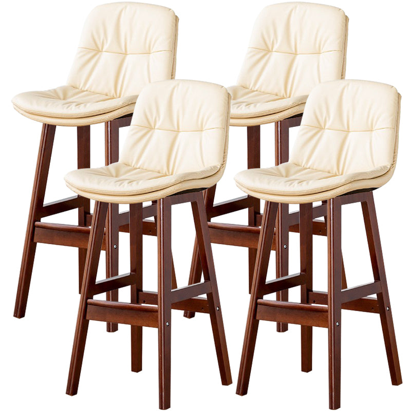 Modern Wood Kitchen Dining Room Armless Stool Low Back Bar Stool