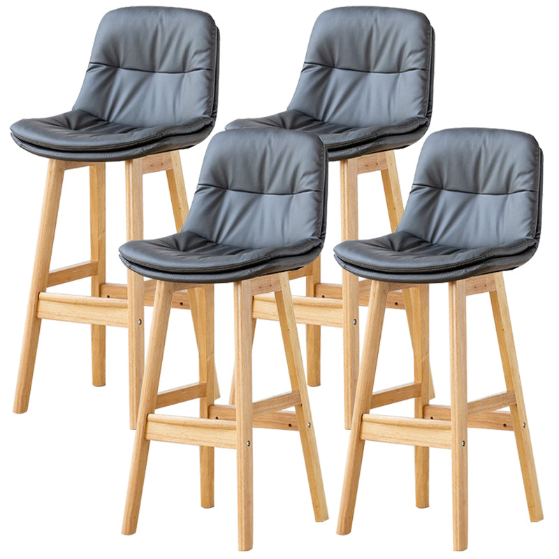 Modern Wood Kitchen Dining Room Armless Stool Low Back Bar Stool