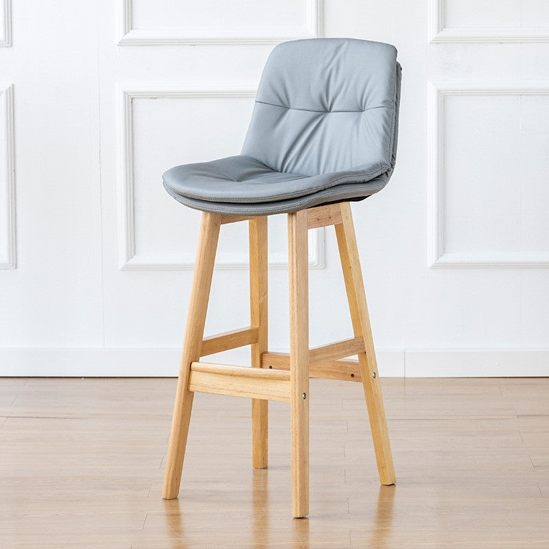 Modern Wood Kitchen Dining Room Armless Stool Low Back Bar Stool
