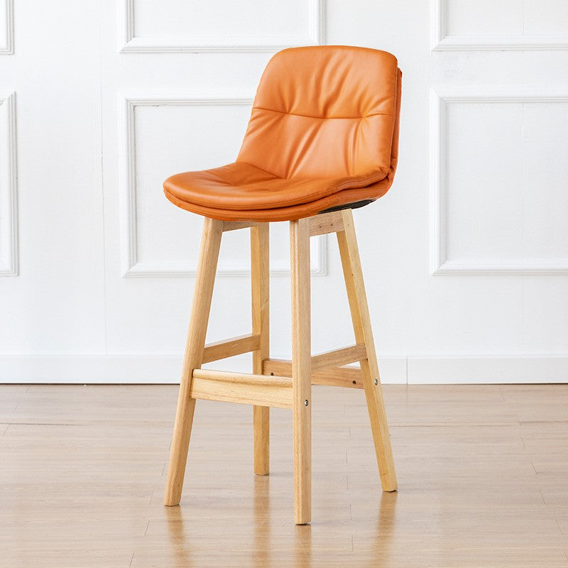 Modern Wood Kitchen Dining Room Armless Stool Low Back Bar Stool