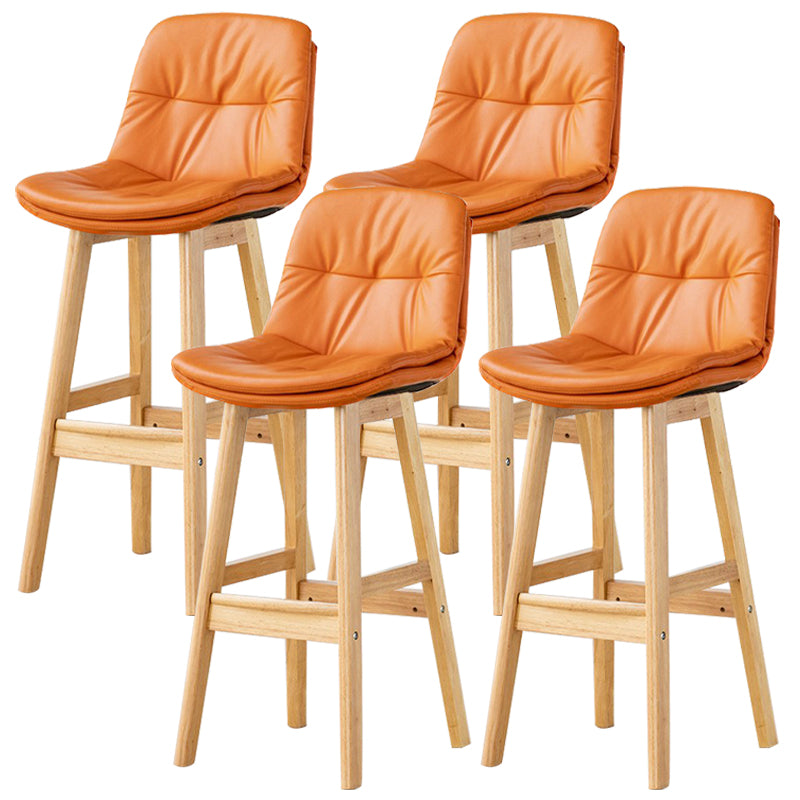 Modern Wood Kitchen Dining Room Armless Stool Low Back Bar Stool