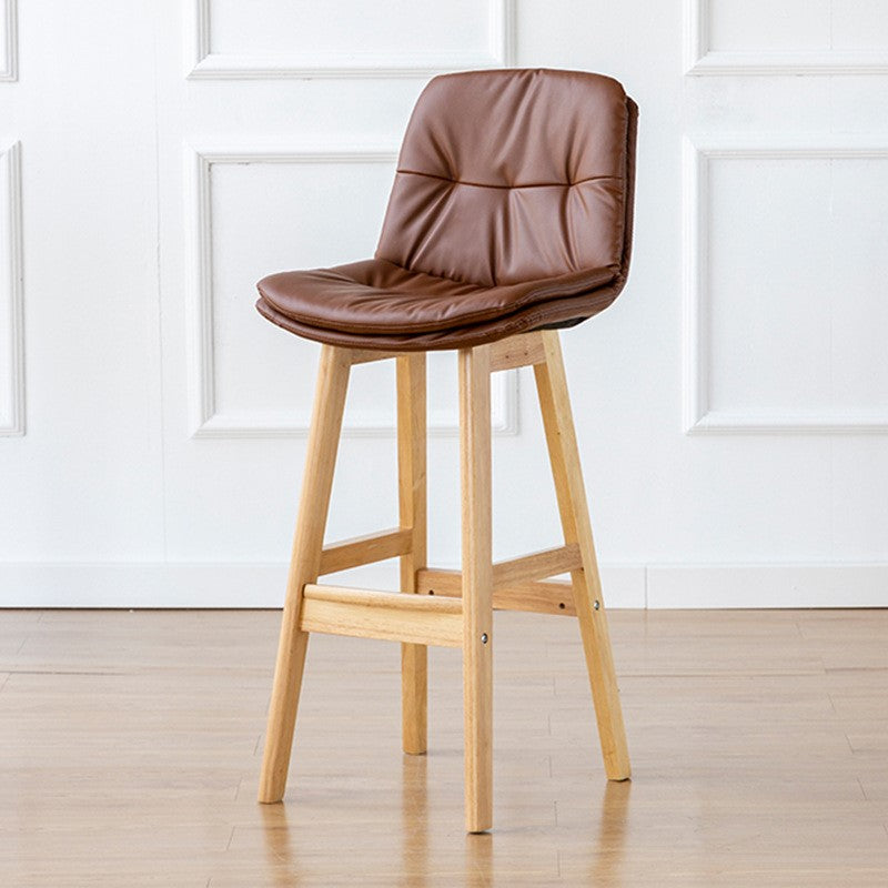 Modern Wood Kitchen Dining Room Armless Stool Low Back Bar Stool