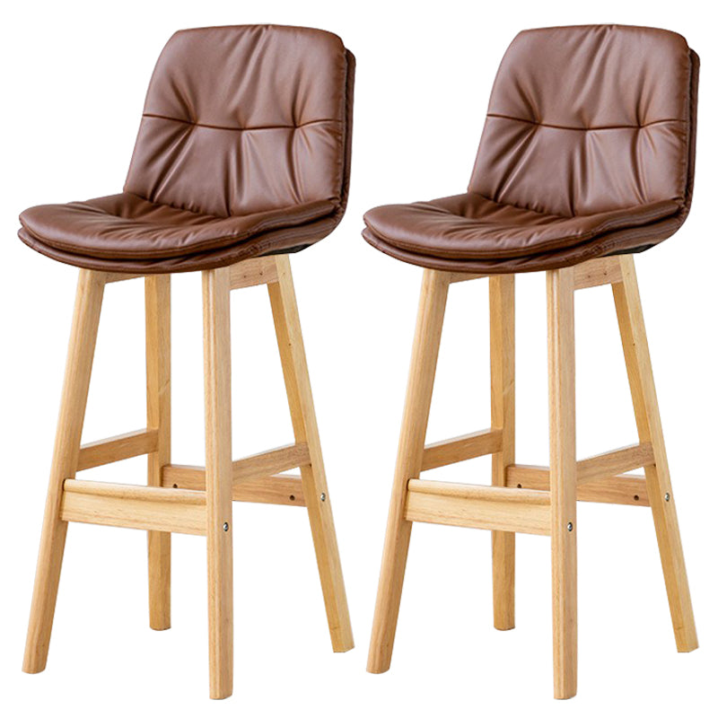 Modern Wood Kitchen Dining Room Armless Stool Low Back Bar Stool