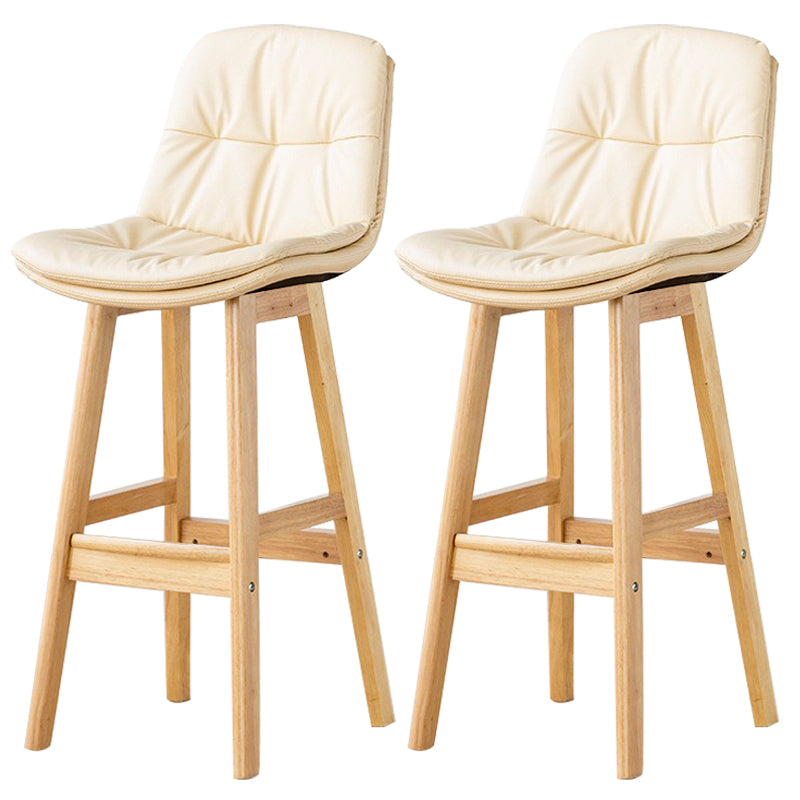 Modern Wood Kitchen Dining Room Armless Stool Low Back Bar Stool