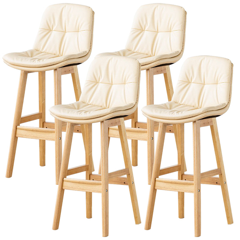 Modern Wood Kitchen Dining Room Armless Stool Low Back Bar Stool