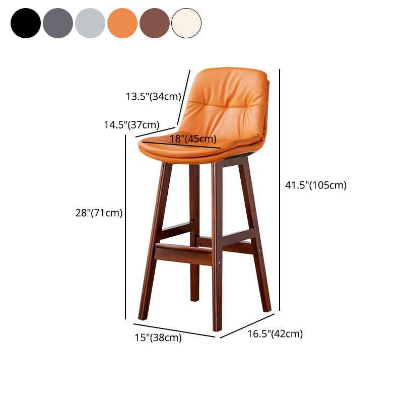 Modern Wood Kitchen Dining Room Armless Stool Low Back Bar Stool