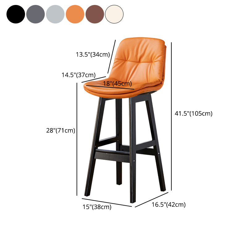 Modern Wood Kitchen Dining Room Armless Stool Low Back Bar Stool