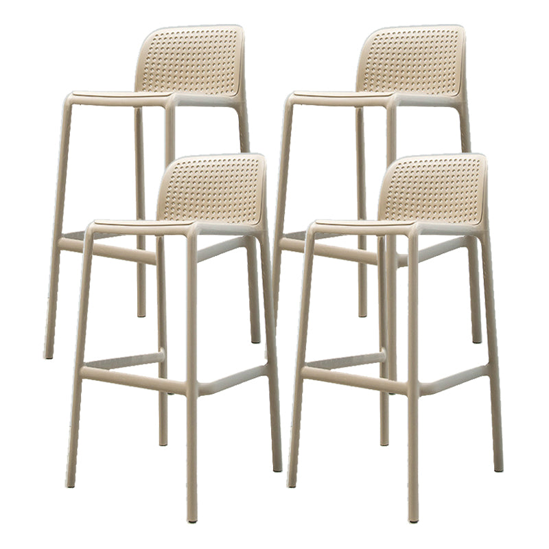 Contemporary PP Bar and Counter Stool Low Back Stool with 4 Legs