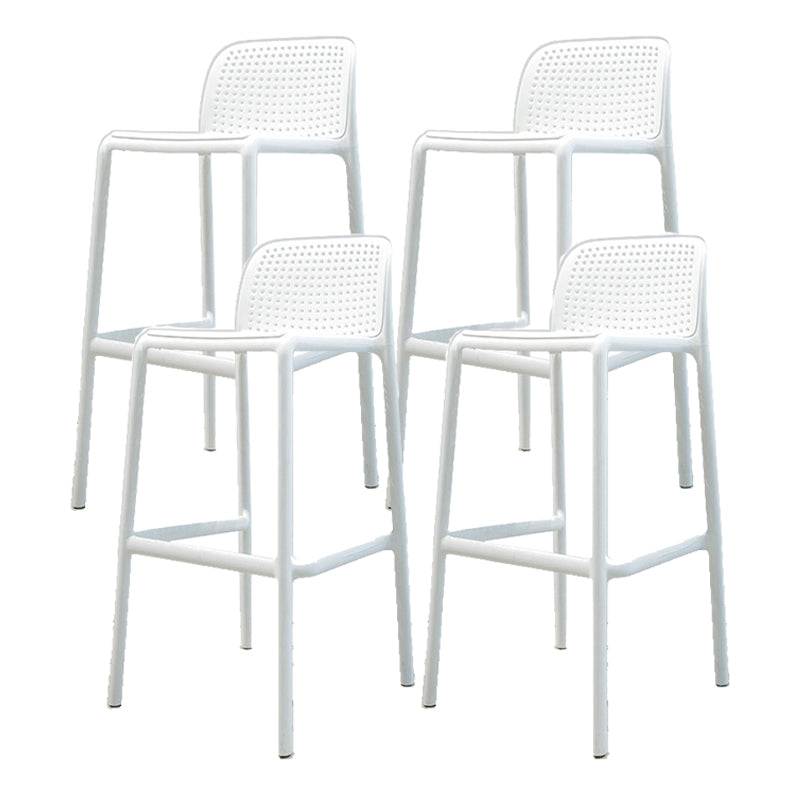 Contemporary PP Bar and Counter Stool Low Back Stool with 4 Legs