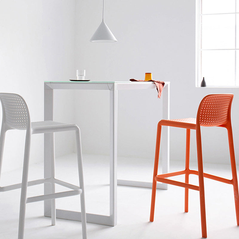 Contemporary PP Bar and Counter Stool Low Back Stool with 4 Legs