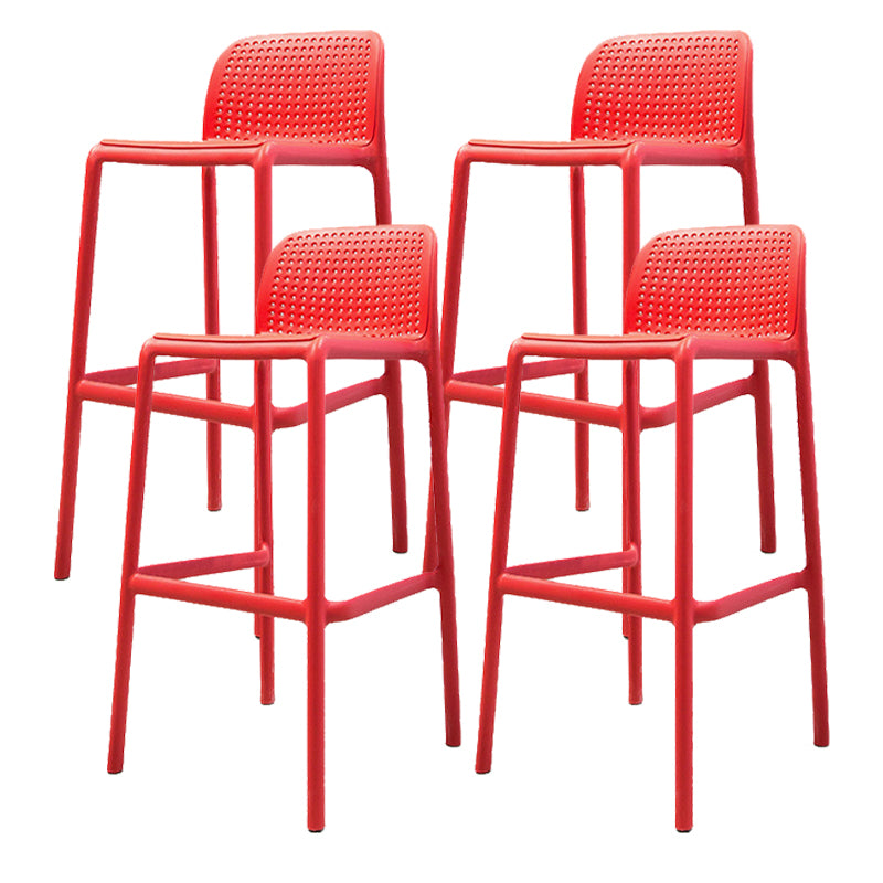 Contemporary PP Bar and Counter Stool Low Back Stool with 4 Legs
