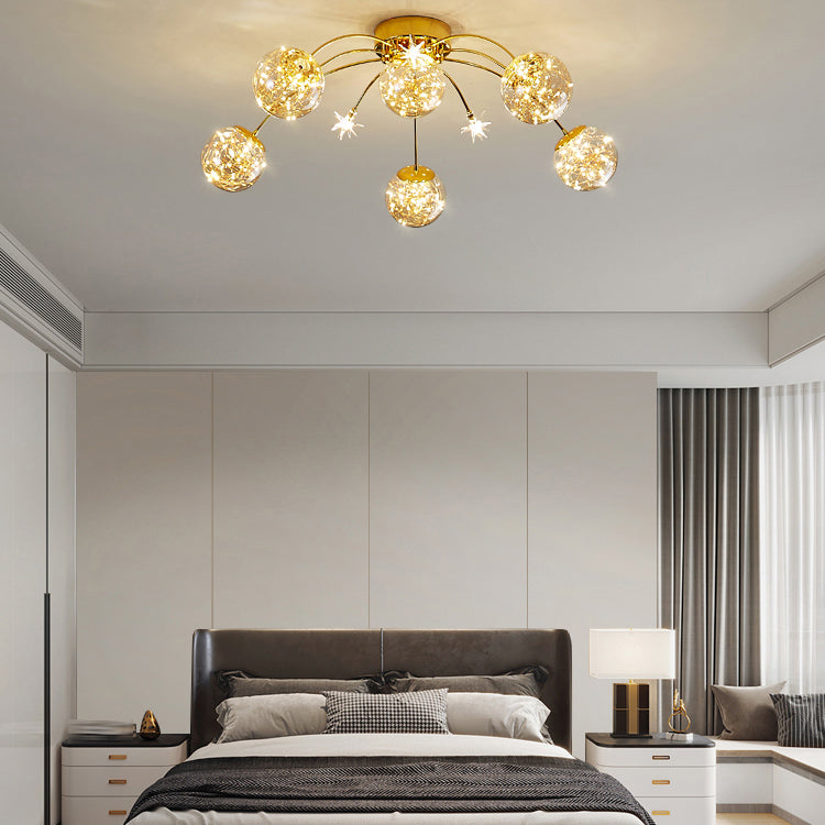 Contemporánea de lámpara de altura de la esfera de la esfera de la luz de vidrio de montura de vidrio en oro