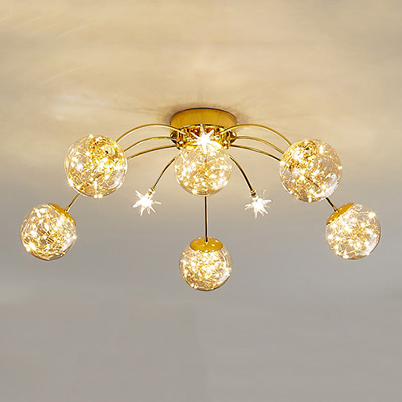 Contemporánea de lámpara de altura de la esfera de la esfera de la luz de vidrio de montura de vidrio en oro