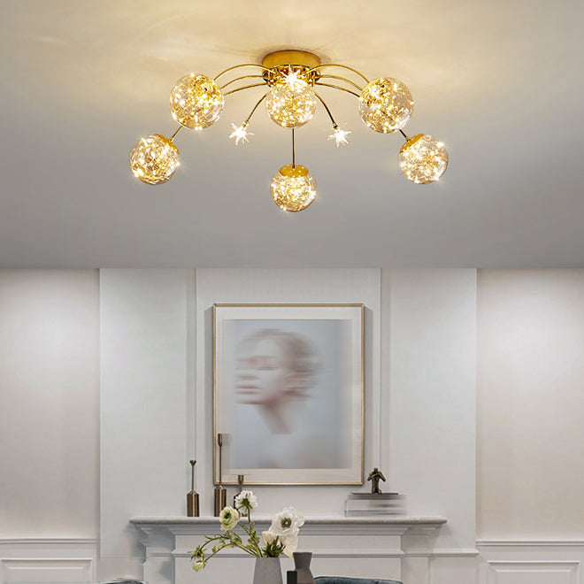 Contemporánea de lámpara de altura de la esfera de la esfera de la luz de vidrio de montura de vidrio en oro