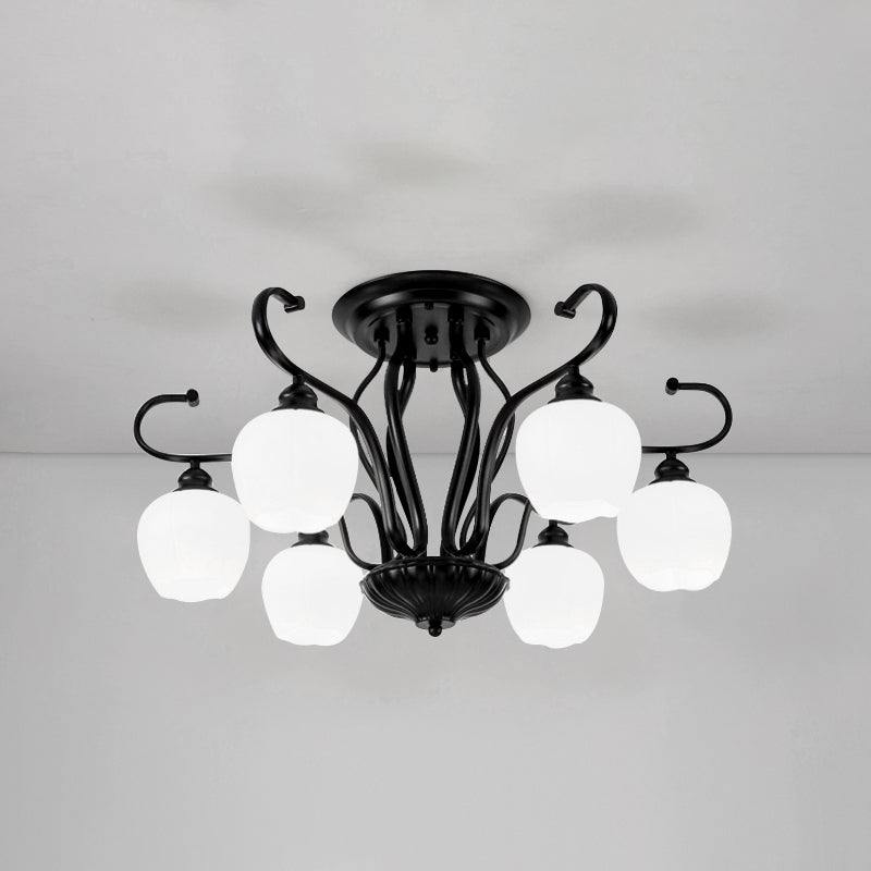 Decorative Sphere Flush Light Fixture Glass Flush Mount Lights for Living Room