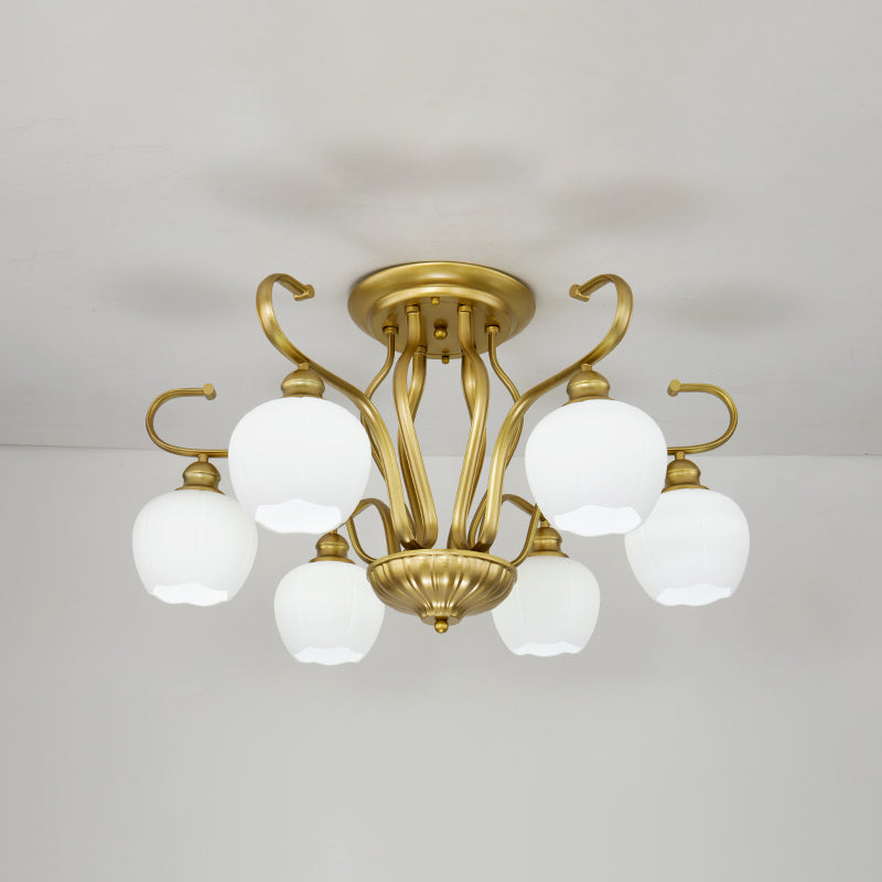 Decorative Sphere Flush Light Fixture Glass Flush Mount Lights for Living Room