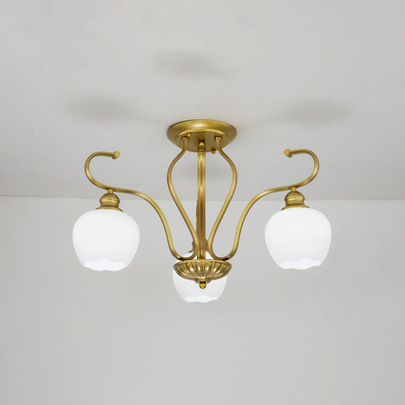 Decorative Sphere Flush Light Fixture Glass Flush Mount Lights for Living Room