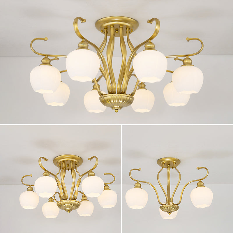 Decorative Sphere Flush Light Fixture Glass Flush Mount Lights for Living Room