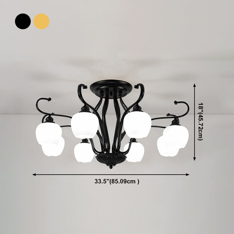 Decorative Sphere Flush Light Fixture Glass Flush Mount Lights for Living Room