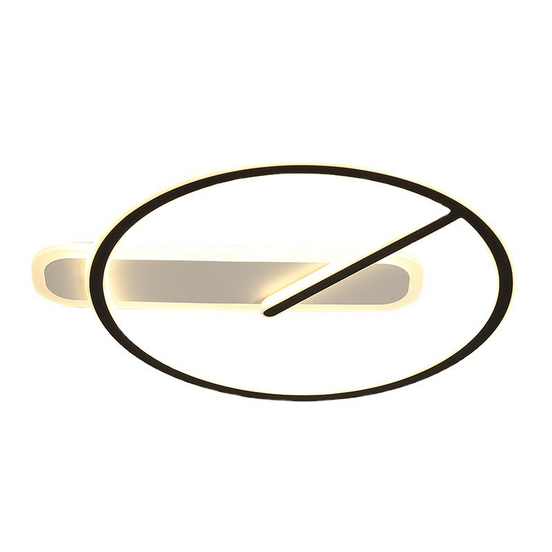 Zeitgenössische Flush-Leuchten Taktförmige 2 leichte Metallspüschmontagelampen in Schwarz