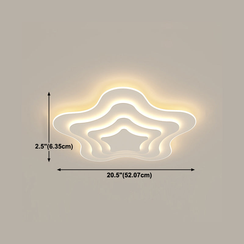 Luminaires modernes à chasse d'eau cinq étoiles fer 1 lumière de lampes de montage à chasse d'eau en blanc