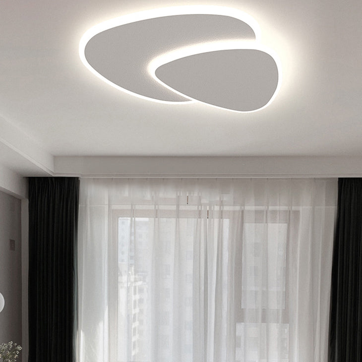 Luminaires à chasse d'eau moderne triangle métal 2 lampes de montage à chasse d'eau légère en blanc