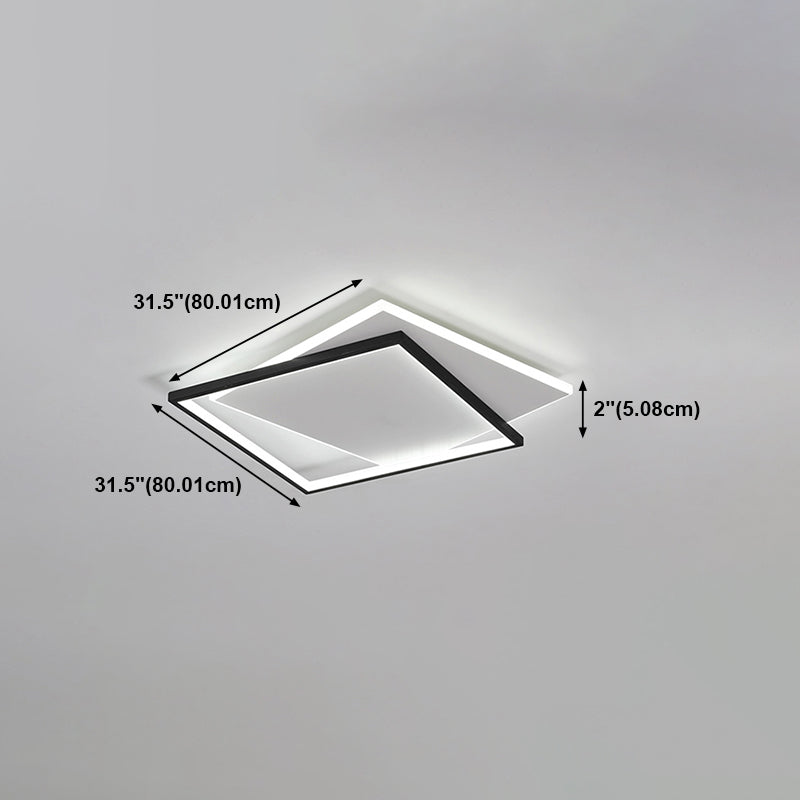 METALO SQUADO SQUADO FLUILE AFFILE MODERNO MODERNO MODERNA 2 LUCI FLUSCO FLUSTO IN NERO