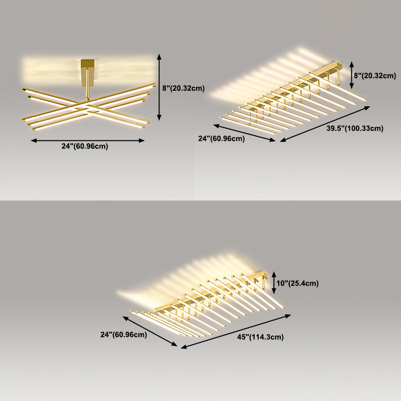 Luz de techo lineal nórdico Luz de montaje de aluminio de aluminio de aluminio para sala de estar