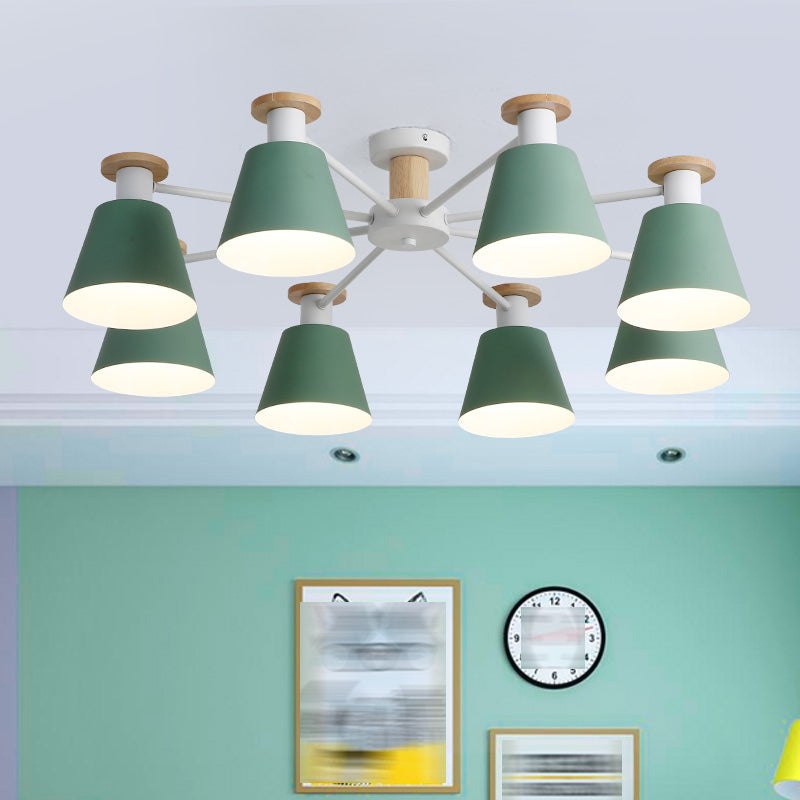 Moderne Kegelschatten Deckenlampe Metall mehrköpfige Deckenbeleuchtung für Restaurant