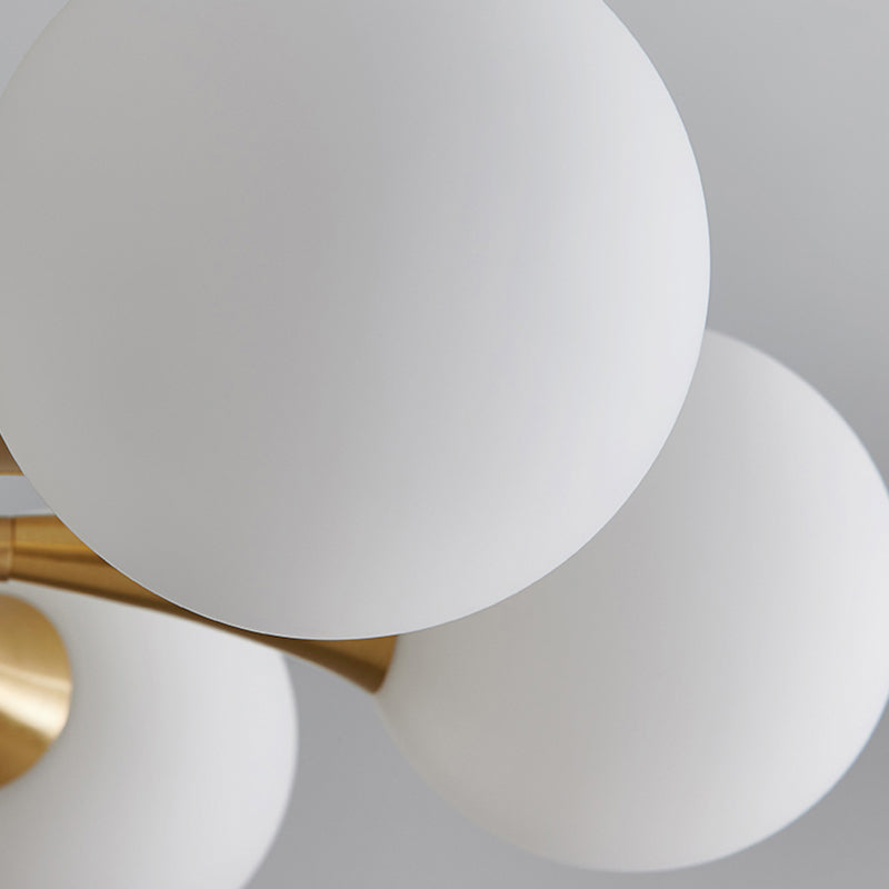 Contemporary Sphere Flush Light Fixture Glass Flush Mount Ceiling Fixture in Gold