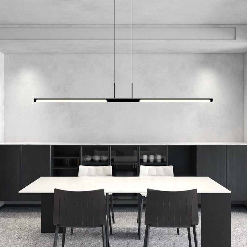 Moderner Stil linearer Anhänger Lichter Metall 2 leichte hängende Leuchten